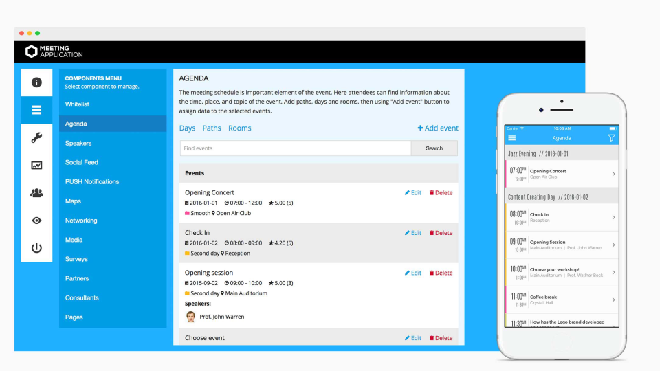 screenshot of Meeting Application